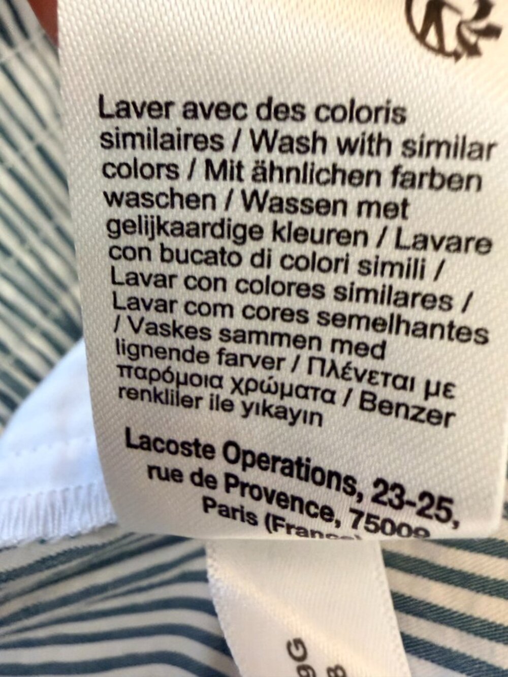 Lacoste Blue White Striped Skirt Size 30 (8/10) Elastic Waist Midi - Picture 9 of 9